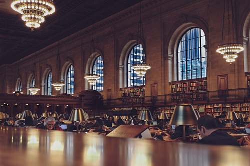 library people reading inside library building indoors
